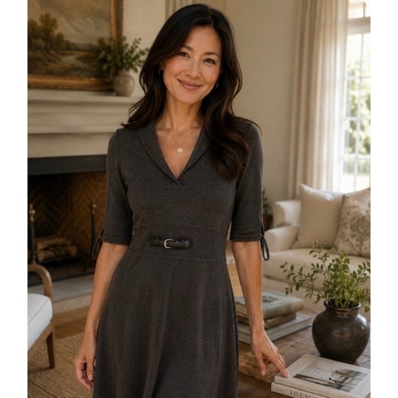 Calvin Klein Dresses & Skirts - Calvin Klein knit Women's gray charcoal  work office casual medium